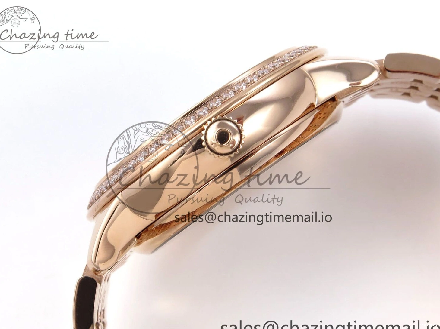 0205 De Ville Prestige Ladies RG VSF 1:1 Best Edition Brown Diamonds Dial on RG Bracelet A Sophisticated 7681